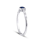 0,29 Carat Diamond Sapphire Ring