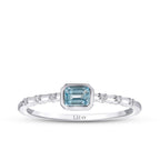 0,29 Carat Diamond Blue Topaz Ring
