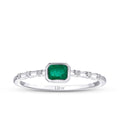 0,23 Carat Diamond Emerald Ring