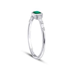 0,23 Carat Diamond Emerald Ring