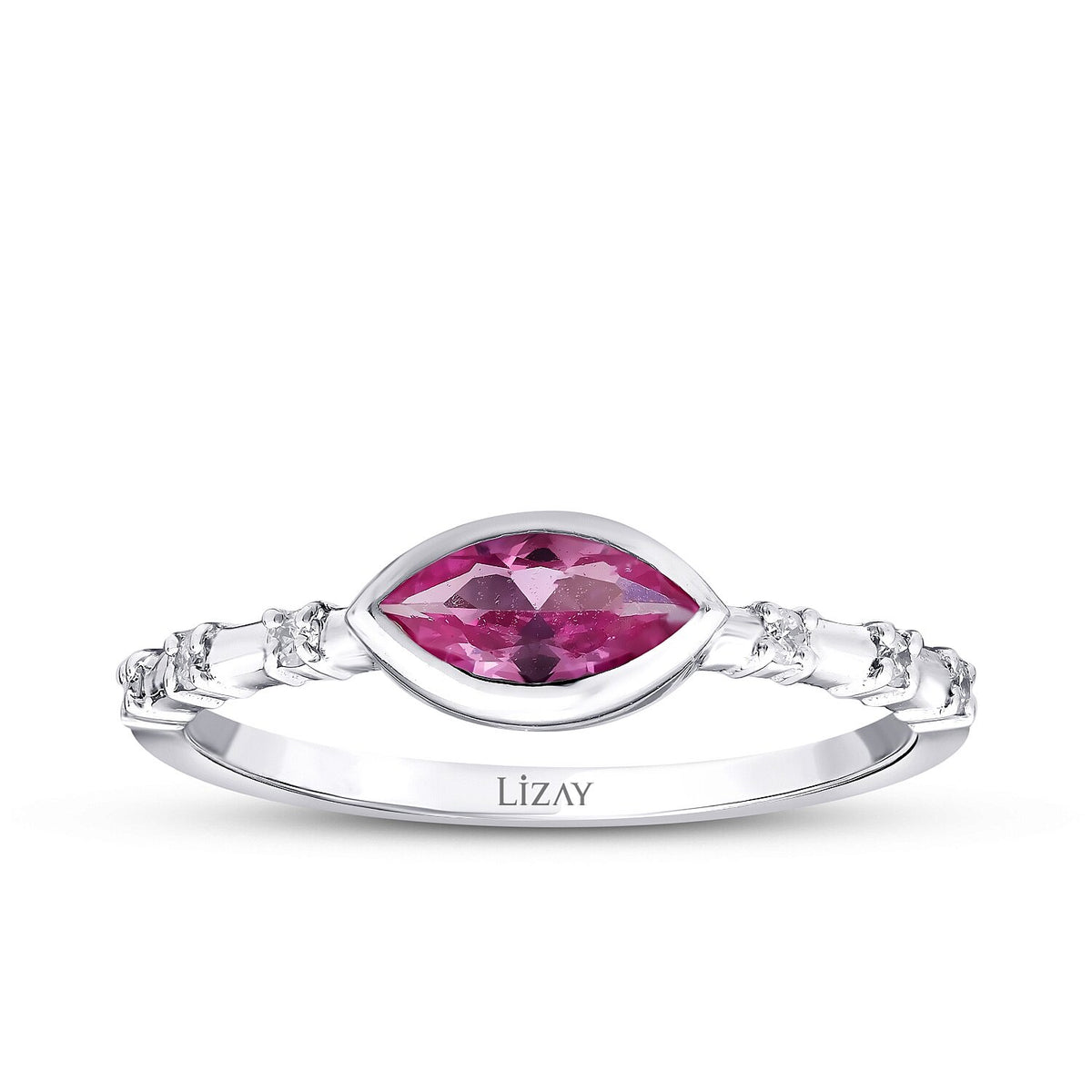 0,44 Carat Diamond Pink Sapphire Ring