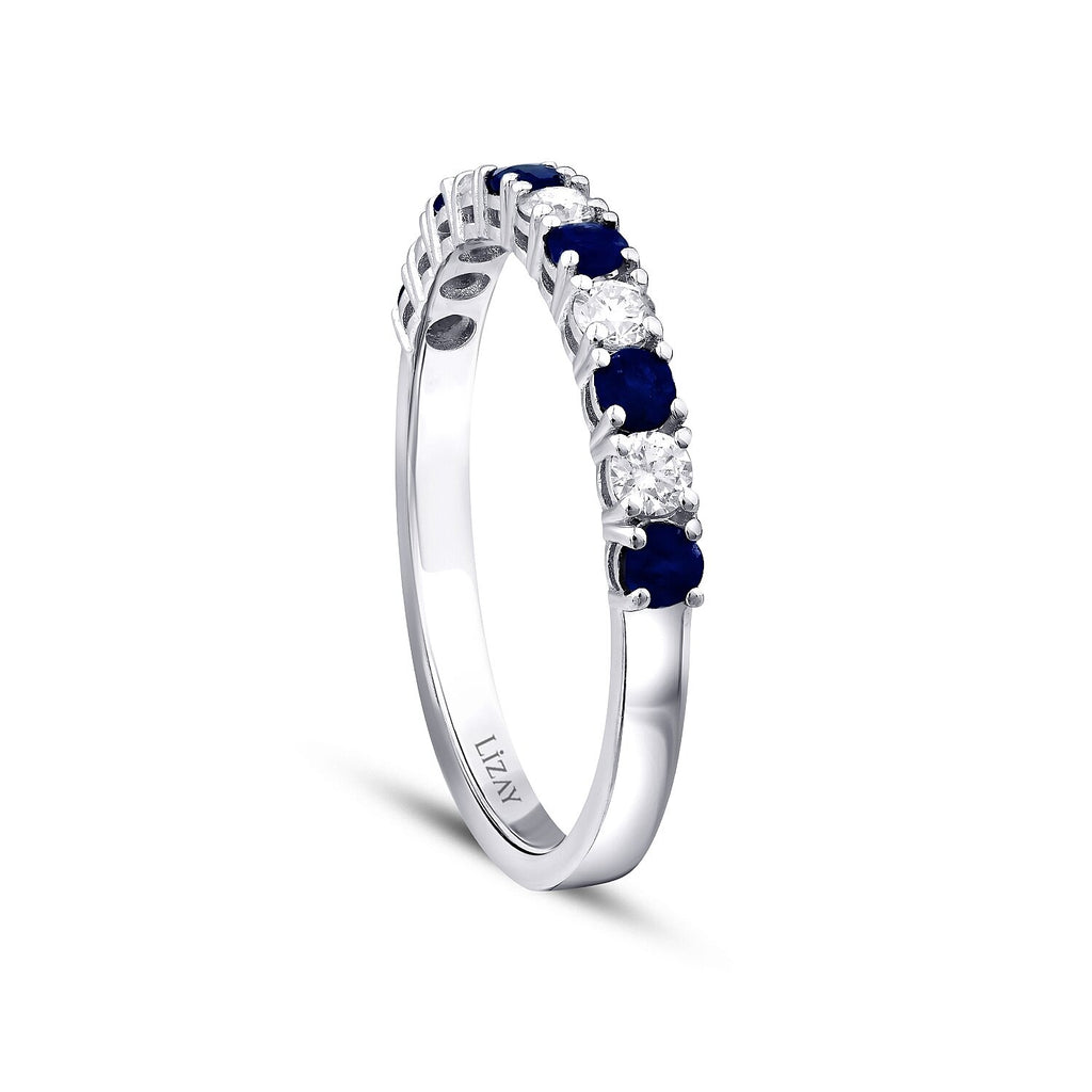 0,59 Carat Diamond Sapphire Ring