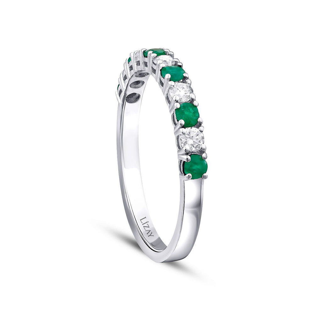 0,49 Carat Diamond Emerald Ring