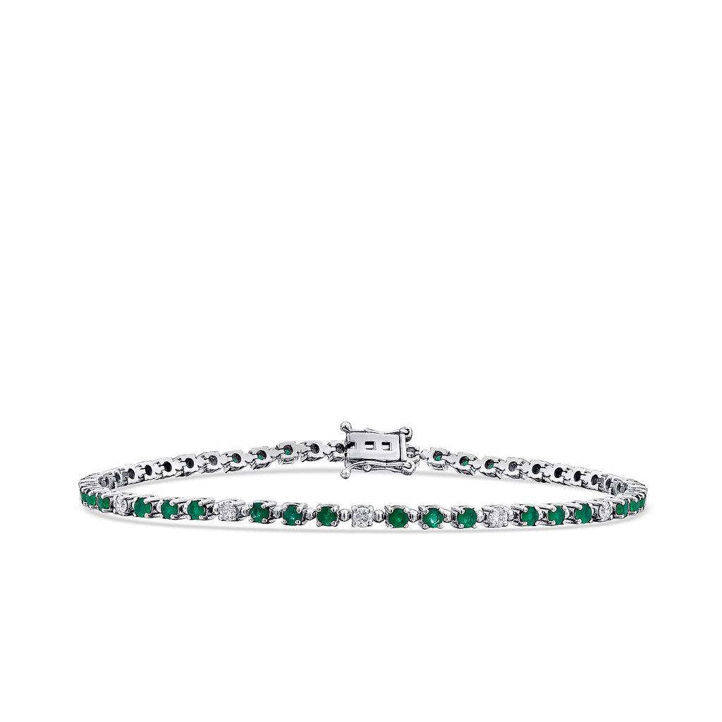 1,89 Carat Diamond Emerald Bracelet