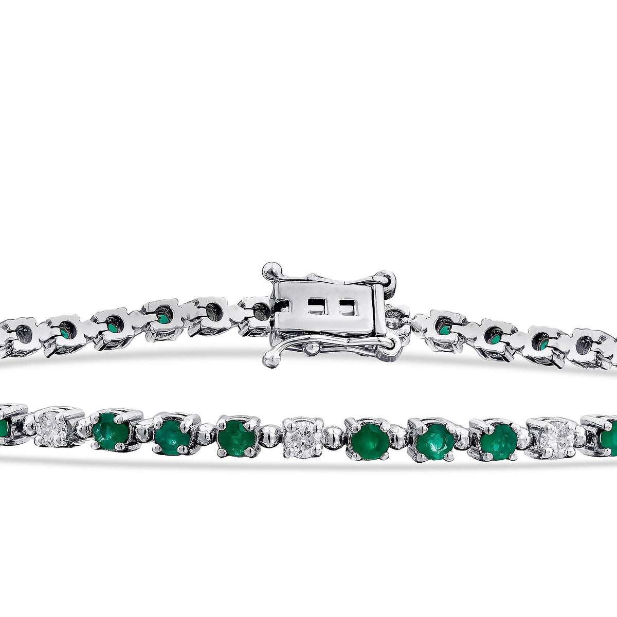 1,89 Carat Diamond Emerald Bracelet