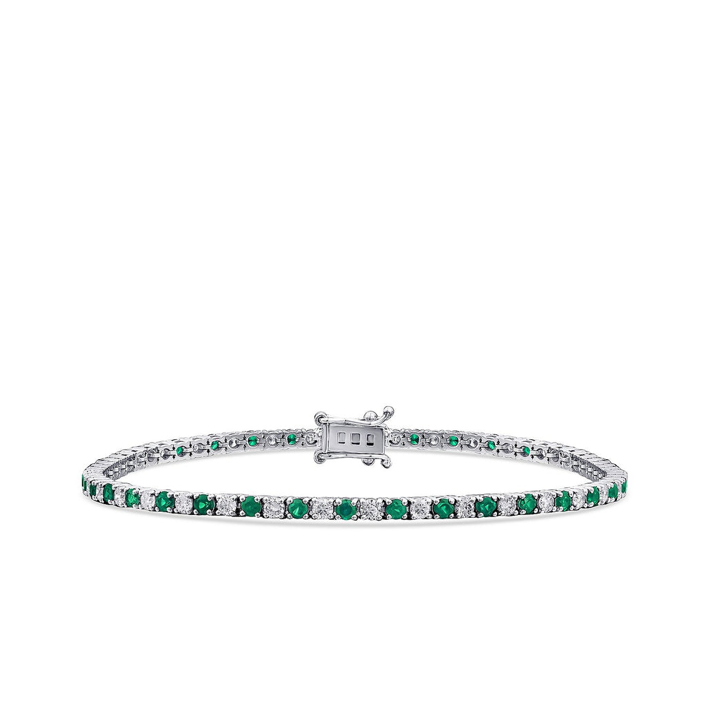 3,27 Carat Diamond Emerald Bracelet