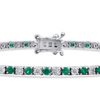 3,27 Carat Diamond Emerald Bracelet