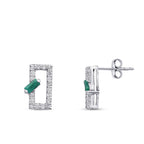 0,58 Carat Diamond Emerald Earrings