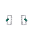 0,58 Carat Diamond Emerald Earrings