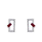 0,61 Carat Diamond Ruby Earrings