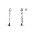 1,00 Carat Diamond Ruby Earrings