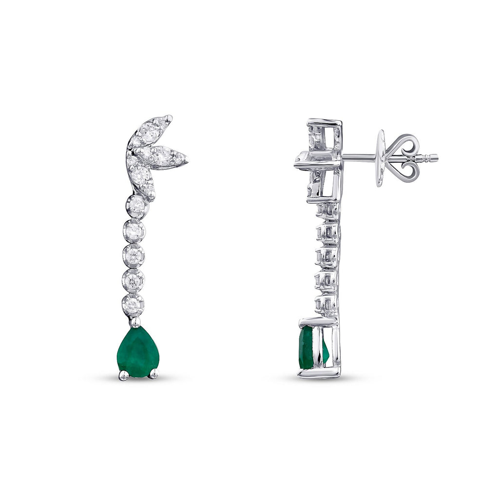 0,86 Carat Diamond Emerald Earrings