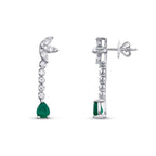 0,86 Carat Diamond Emerald Earrings