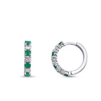 0,62 Carat Diamond Emerald Hoop Earrings