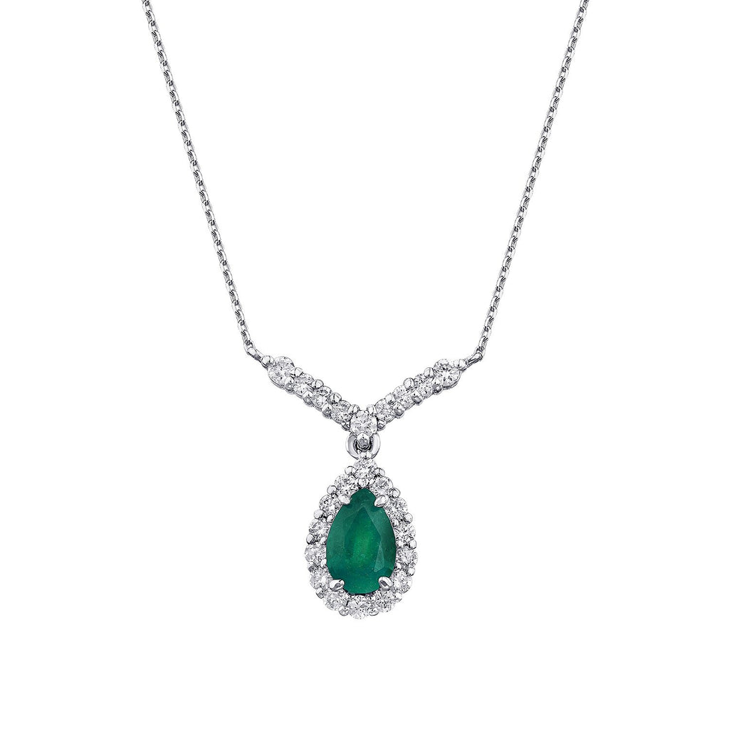 0,71 Carat Diamond Emerald Necklace