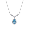 0,66 Carat Diamond Blue Topaz Necklace