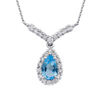 0,66 Carat Diamond Blue Topaz Necklace