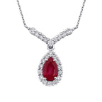 0,77 Carat Diamond Ruby Necklace