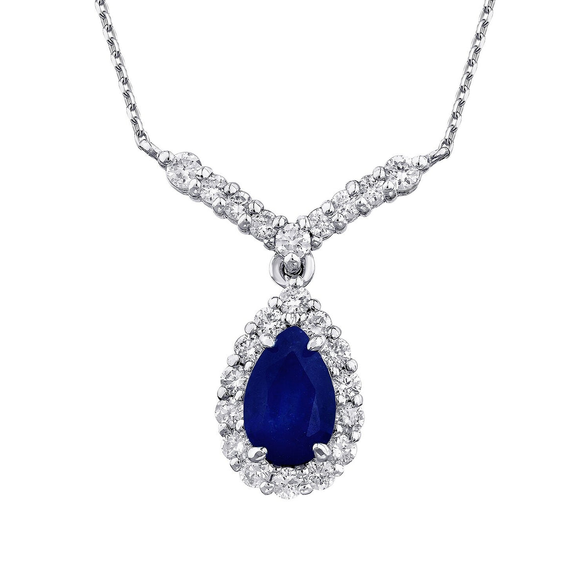 0,55 Carat Diamond Sapphire Necklace