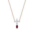 0,66 Carat Diamond Ruby Necklace