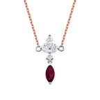 0,66 Carat Diamond Ruby Necklace