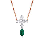 0,50 Carat Diamond Emerald Necklace