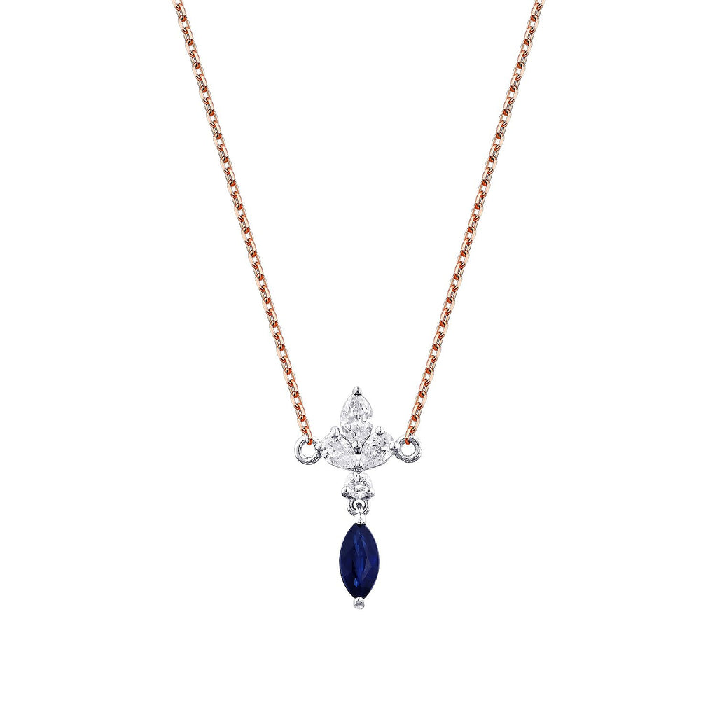 0,63 Carat Diamond Sapphire Necklace