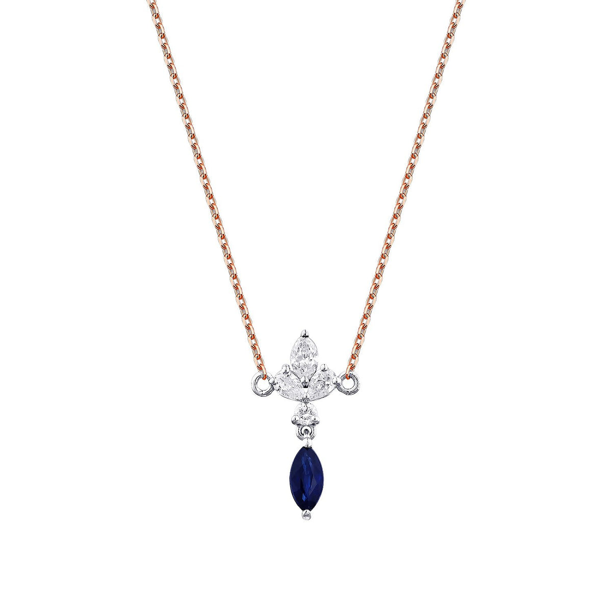 0,63 Carat Diamond Sapphire Necklace