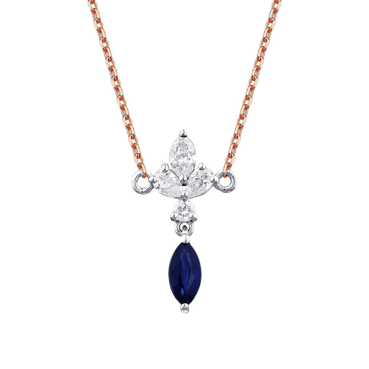 0,63 Carat Diamond Sapphire Necklace