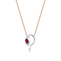0,48 Carat Diamond Ruby Necklace