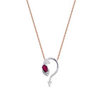 0,48 Carat Diamond Ruby Necklace