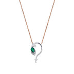 0,41 Carat Diamond Emerald Necklace