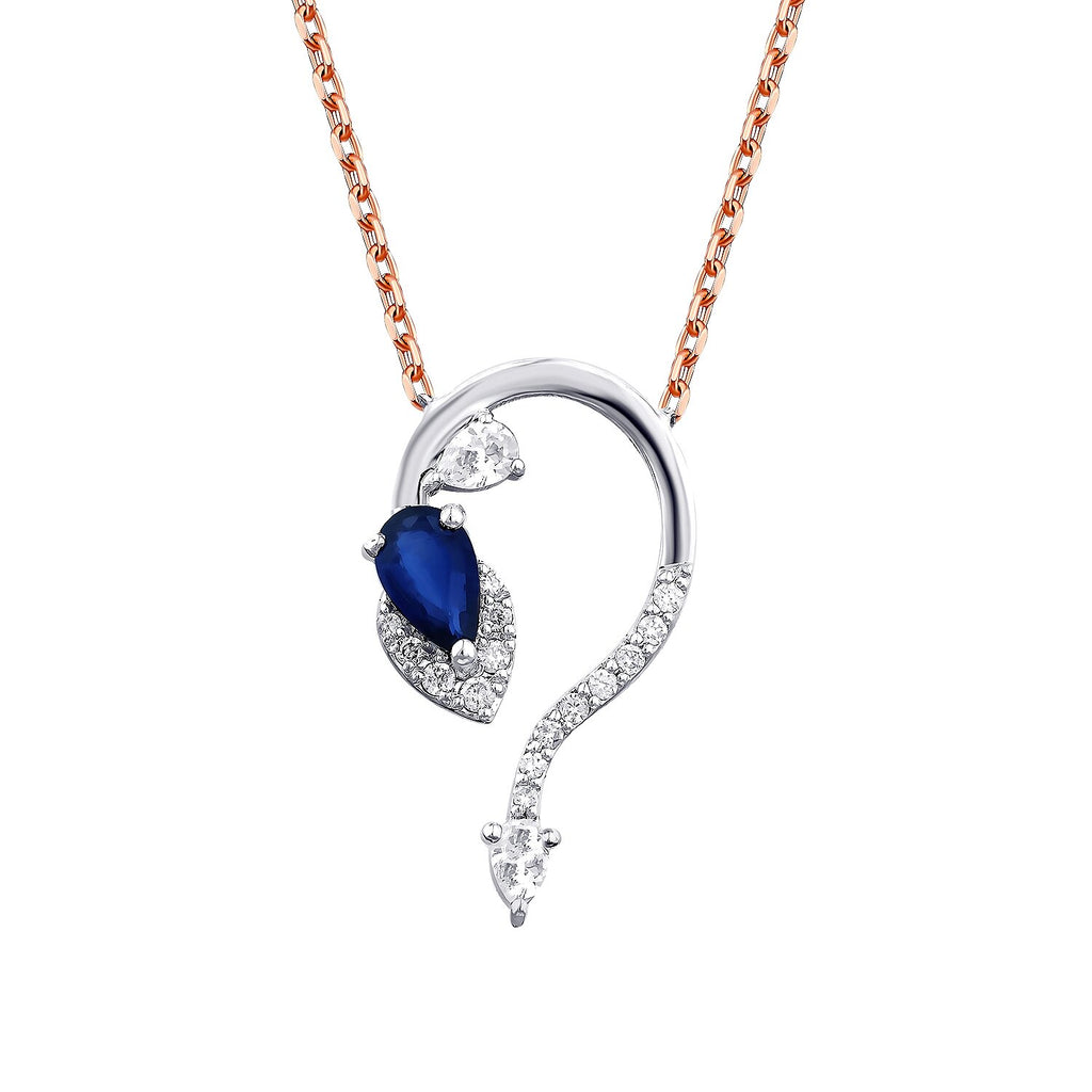 0,40 Carat Diamond Sapphire Necklace