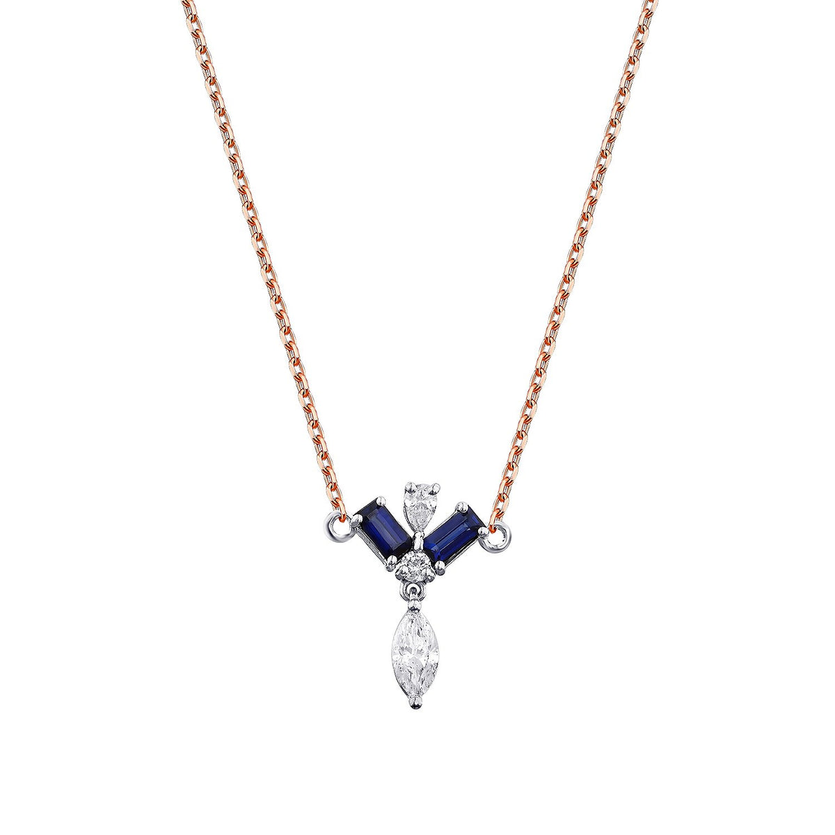 0,63 Carat Diamond Sapphire Necklace