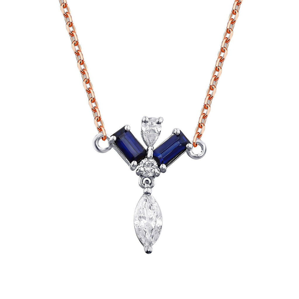 0,63 Carat Diamond Sapphire Necklace