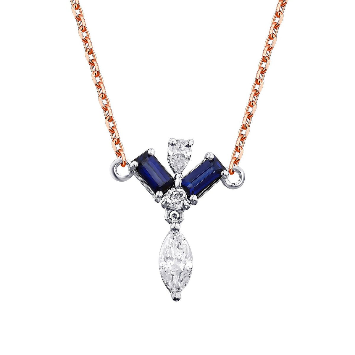 0,63 Carat Diamond Sapphire Necklace