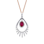 0,96 Carat Diamond Ruby Necklace