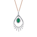 0,65 Carat Diamond Emerald Necklace