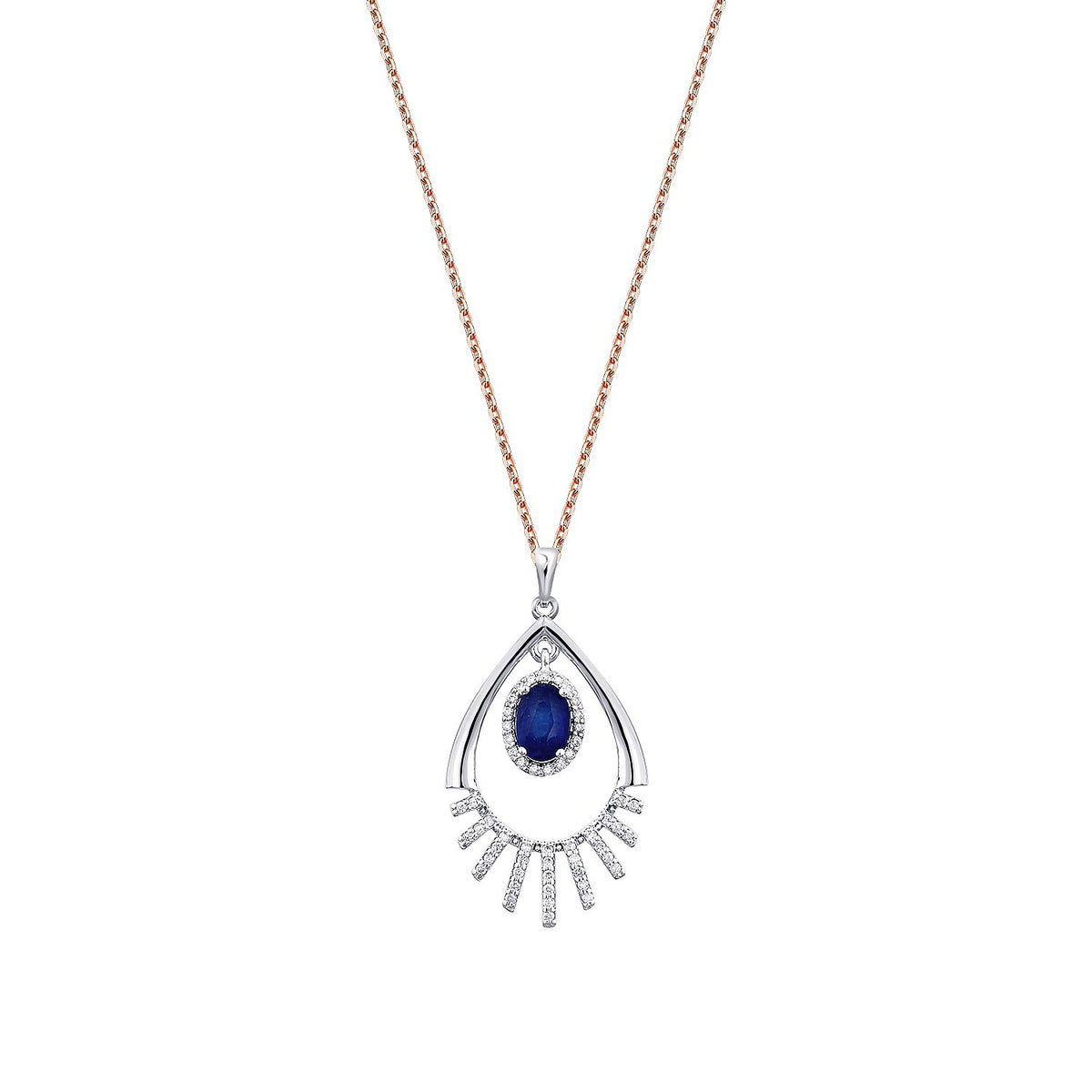 0,60 Carat Diamond Sapphire Necklace