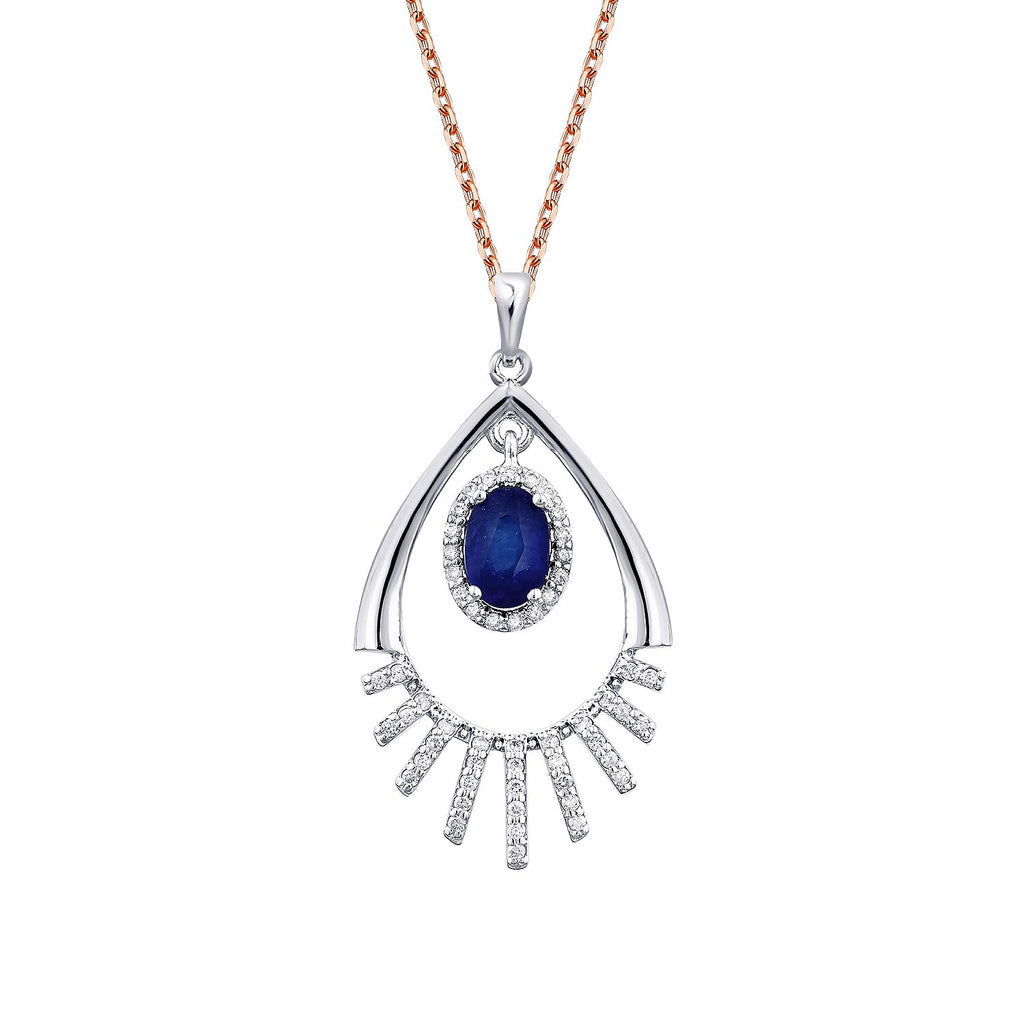 0,60 Carat Diamond Sapphire Necklace