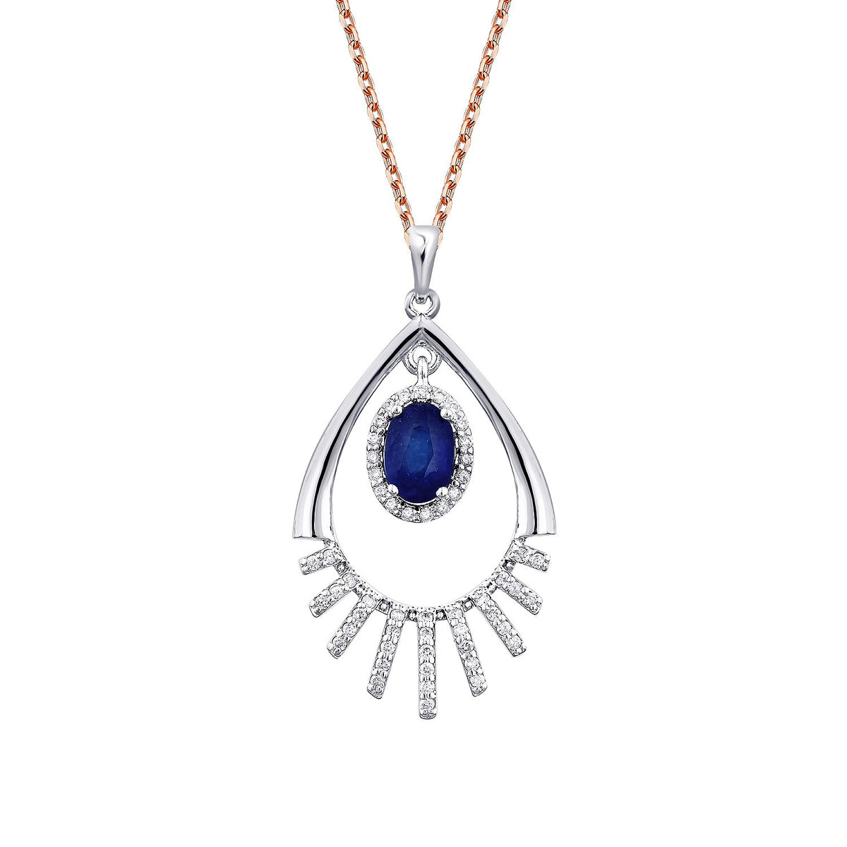 0,60 Carat Diamond Sapphire Necklace