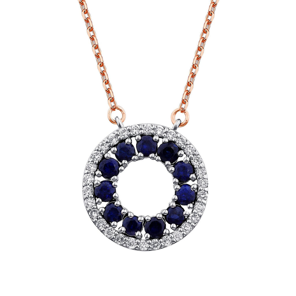 1,19 Carat Diamond Sapphire Necklace