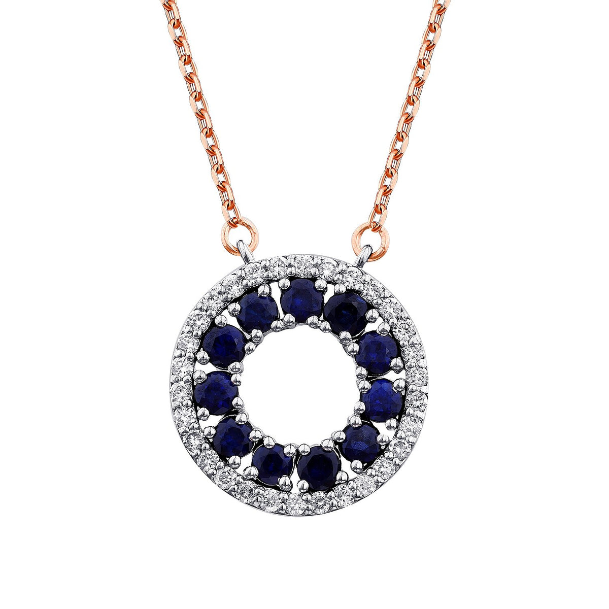 1,19 Carat Diamond Sapphire Necklace