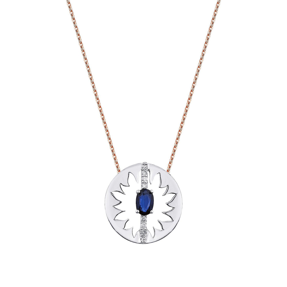 0,62 Carat Diamond Sapphire Necklace