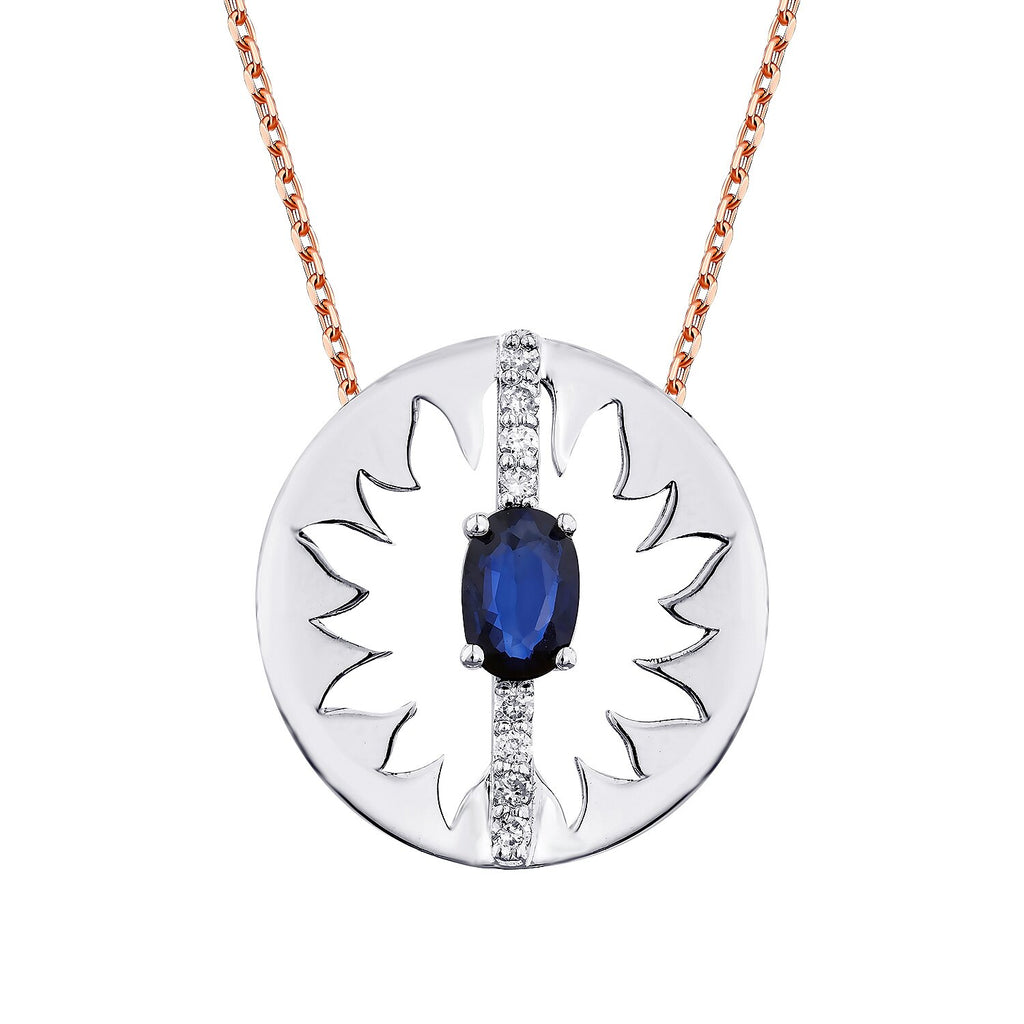 0,62 Carat Diamond Sapphire Necklace