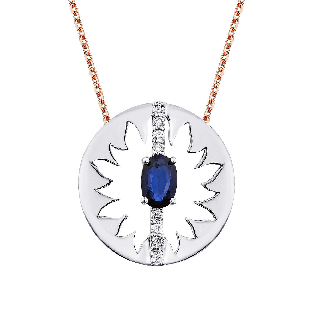 0,62 Carat Diamond Sapphire Necklace