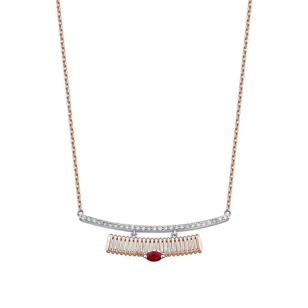0,39 Carat Diamond Ruby Necklace