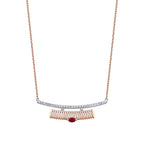 0,39 Carat Diamond Ruby Necklace