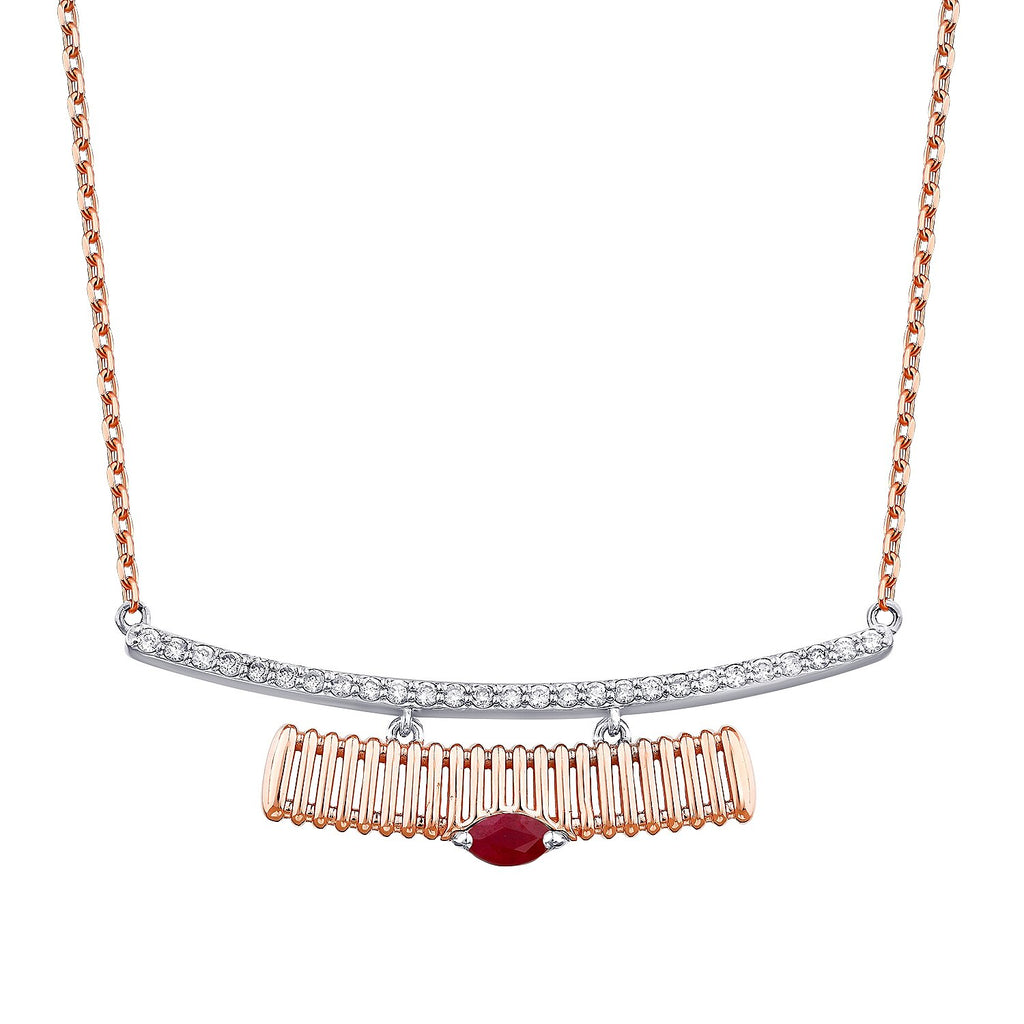 0,39 Carat Diamond Ruby Necklace