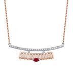0,39 Carat Diamond Ruby Necklace